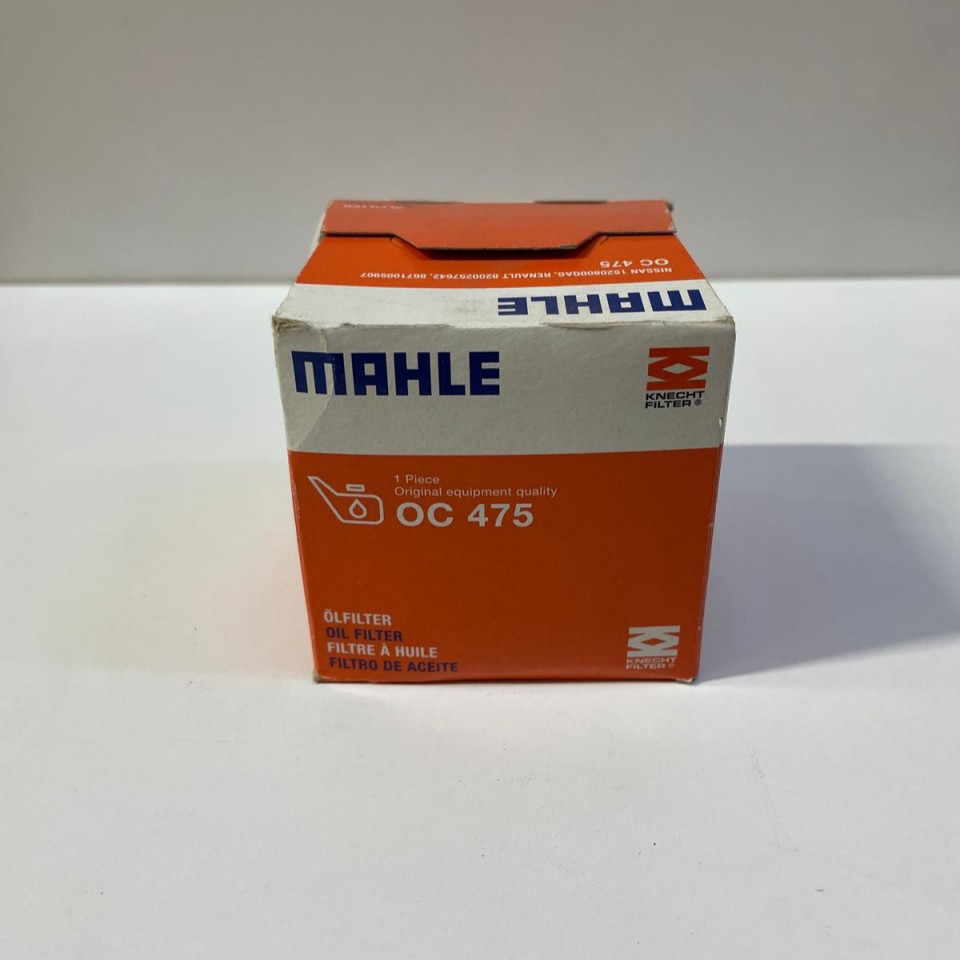 Mahle Yağ Filtresi (OC475) | NISSAN PRIMERA 2.0 16V (96-01) / RENAULT CLIO I (96-98) CLIO II (01-16)  CLIO III (05-14) CLIO IV (14-) KANGOO 1.2 16V (KC05, KC06, KC03, KC0T, KC0W, KC1D) (01-) TWINGO I 1.2 (01-12) / DACIA LOGAN/STEPWAY II 1.2 (13-)
